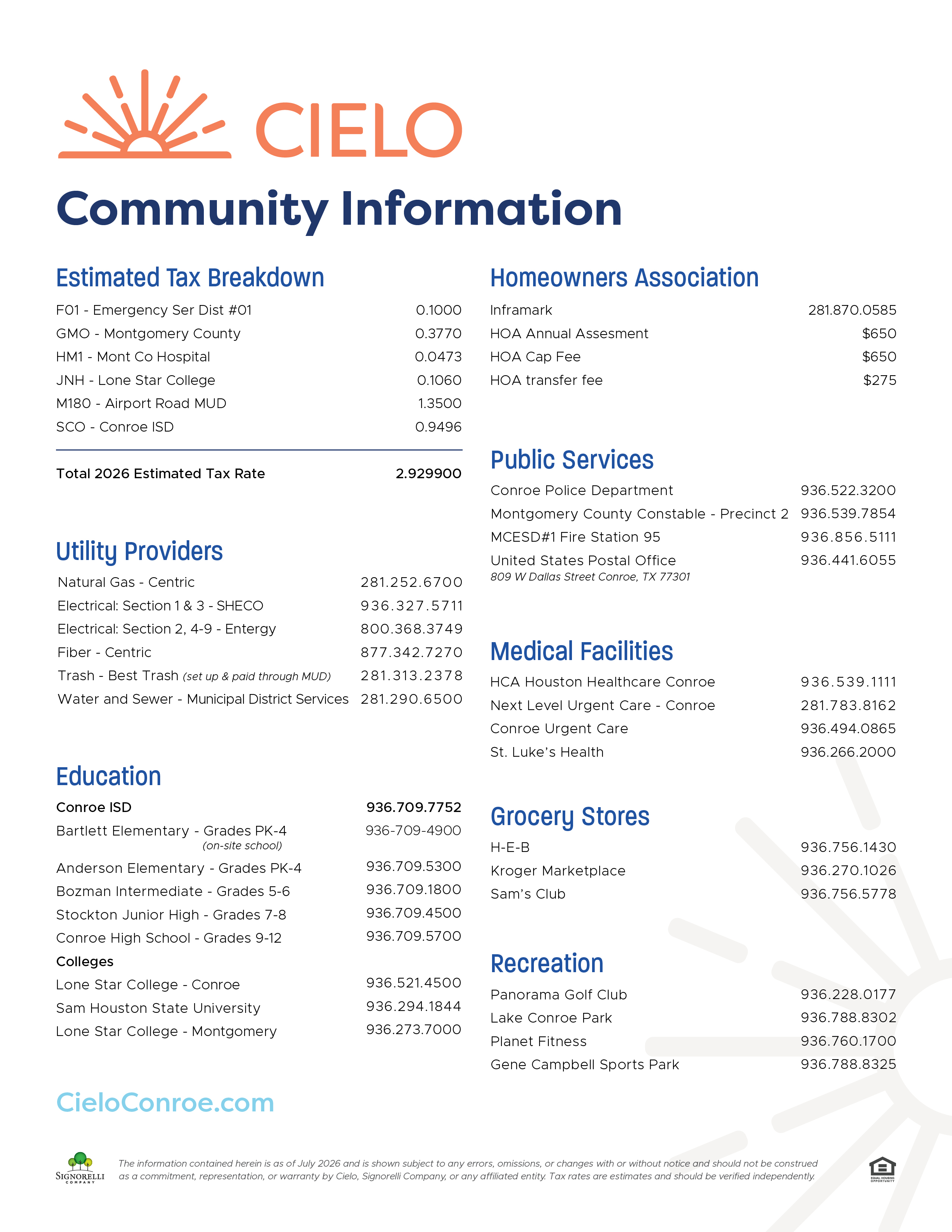 Community Information Sheet